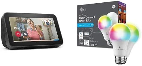 Echo Show 5 (2nd Gen) | Charcoal with 2-Pack GE CYNC Smart LED Color Bulb | Amazon (US)