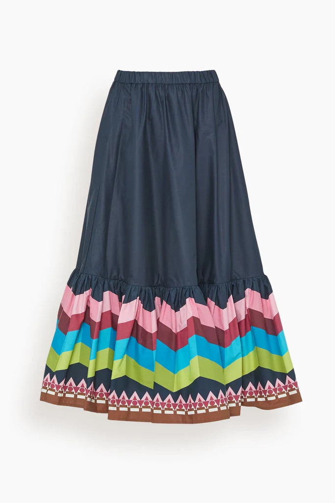 Sunset Skirt in Sunset Navy Placee | Hampden Clothing