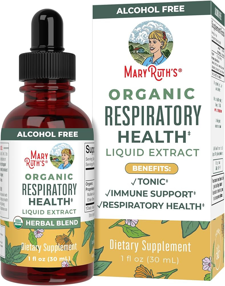 USDA Organic Respiratory Health Liquid Drops with Mullein Leaf | Marshmallow Root & Elderberry | ... | Amazon (US)