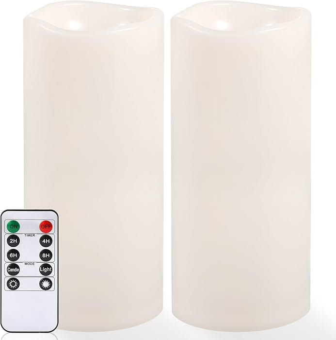 NURADA Large Outdoor Flameless Candles 12" x 5" - Waterproof LED Pillar Flickering Candle Battery... | Amazon (US)