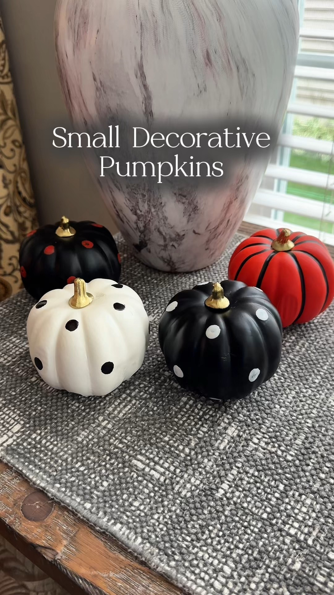 Small decorative pumpkins! Black, orange and white showcase traditional Halloween colors. Great decor for Halloween centerpieces, shelf decor or sofa tables. 

#halloweendecor #pumpkindecor #halloweendecorations #amazonfinds 

Halloween decor, pumpkin decorations, Halloween traditional decorations, small Halloween pumpkins, Amazon Halloween decor 


#LTKHalloween #LTKSeasonal #LTKHome
