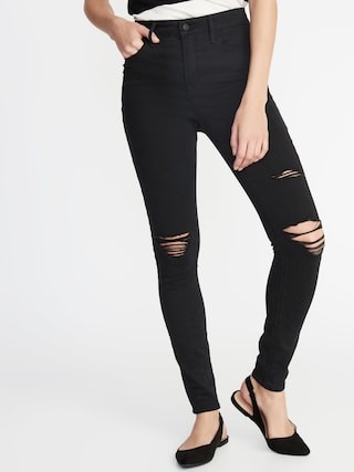 High-Rise Secret-Slim Pockets Distressed Rockstar Jeans for Women | Old Navy US
