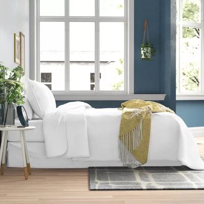 Glennville Coverlet / Bedspread Set Zipcode Design™ Size: King Coverlet + 2 Shams, Color: White | Wayfair North America