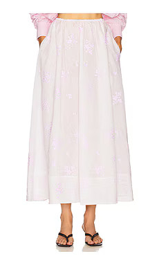 MIDDAY SKIRT IN CHERRY BLOSSOM EMBROIDERY | Revolve Clothing (Global)