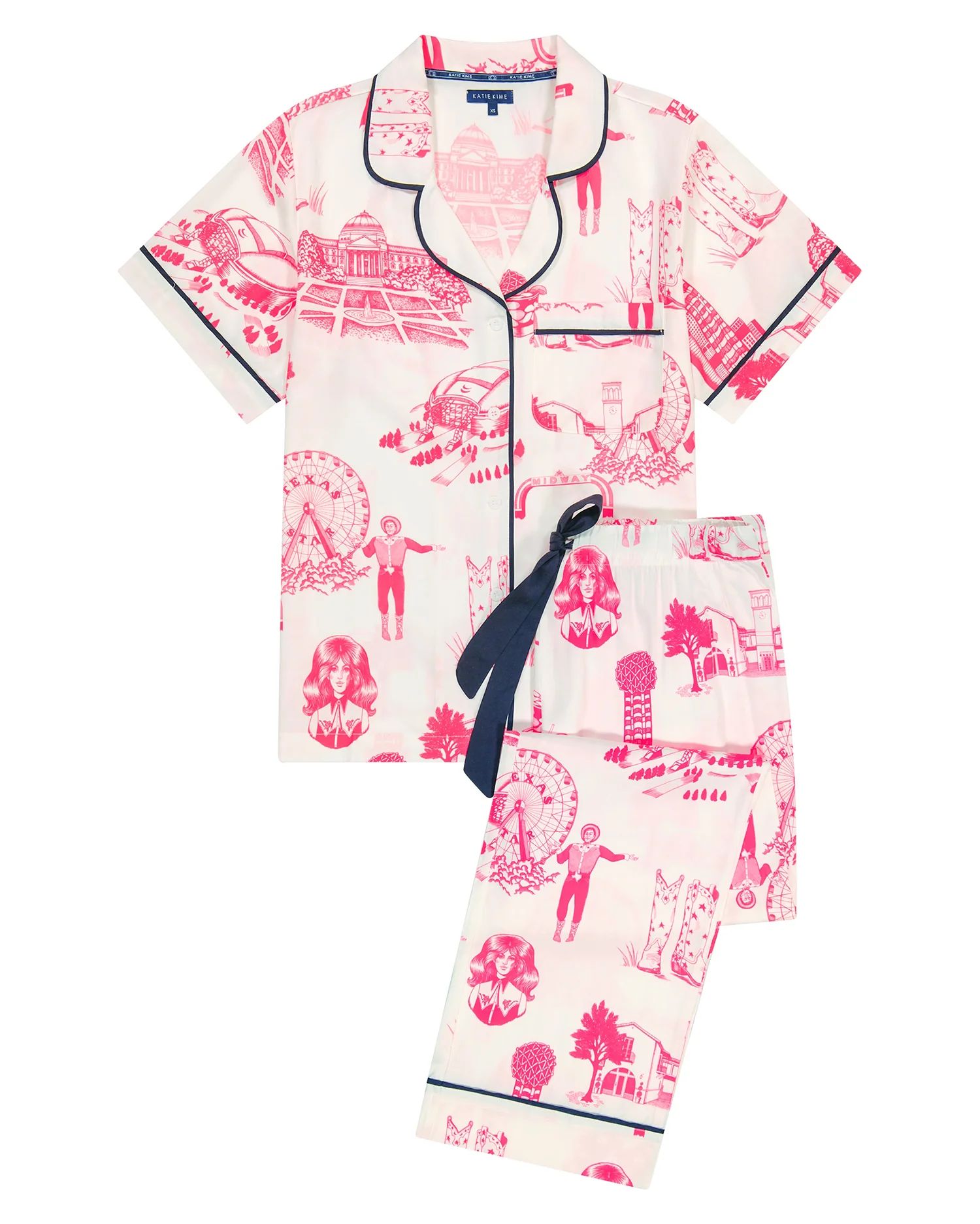 Dallas Toile Pajama Pants Set | Colorful Prints, Wallpaper, Pajamas, Home Decor, & More | Katie Kime Inc