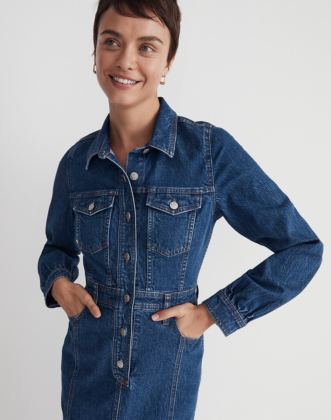 Denim Midi Shirtdress in Glissan Wash | Madewell