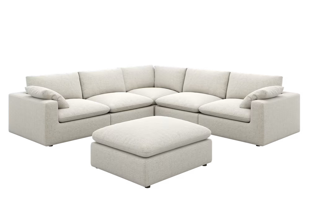 Dawson L-Shape Sectional Sofa with Ottoman | Castlery US | Castlery US