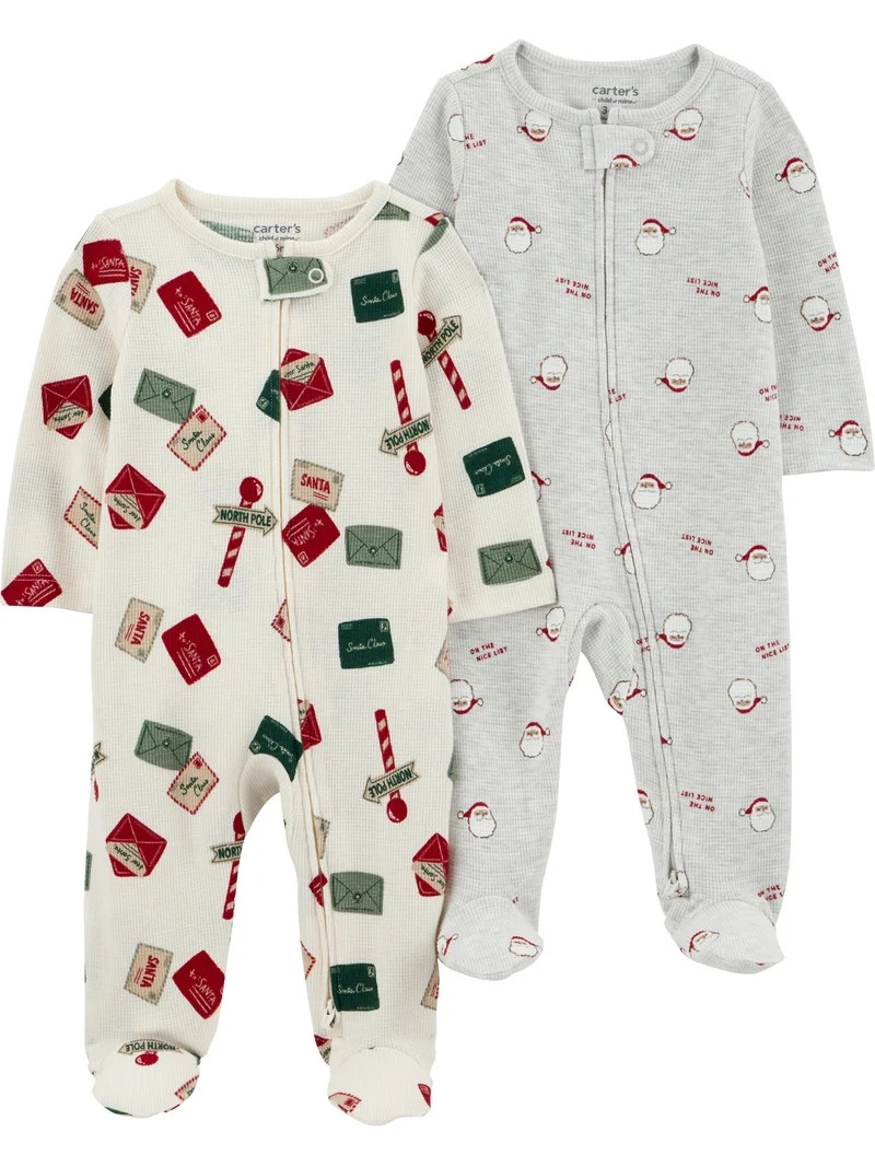 Carter's Child of Mine Baby Holiday Sleep N Play, 2-Pack, Sizes Preemie-6/9 Months | Walmart (US)