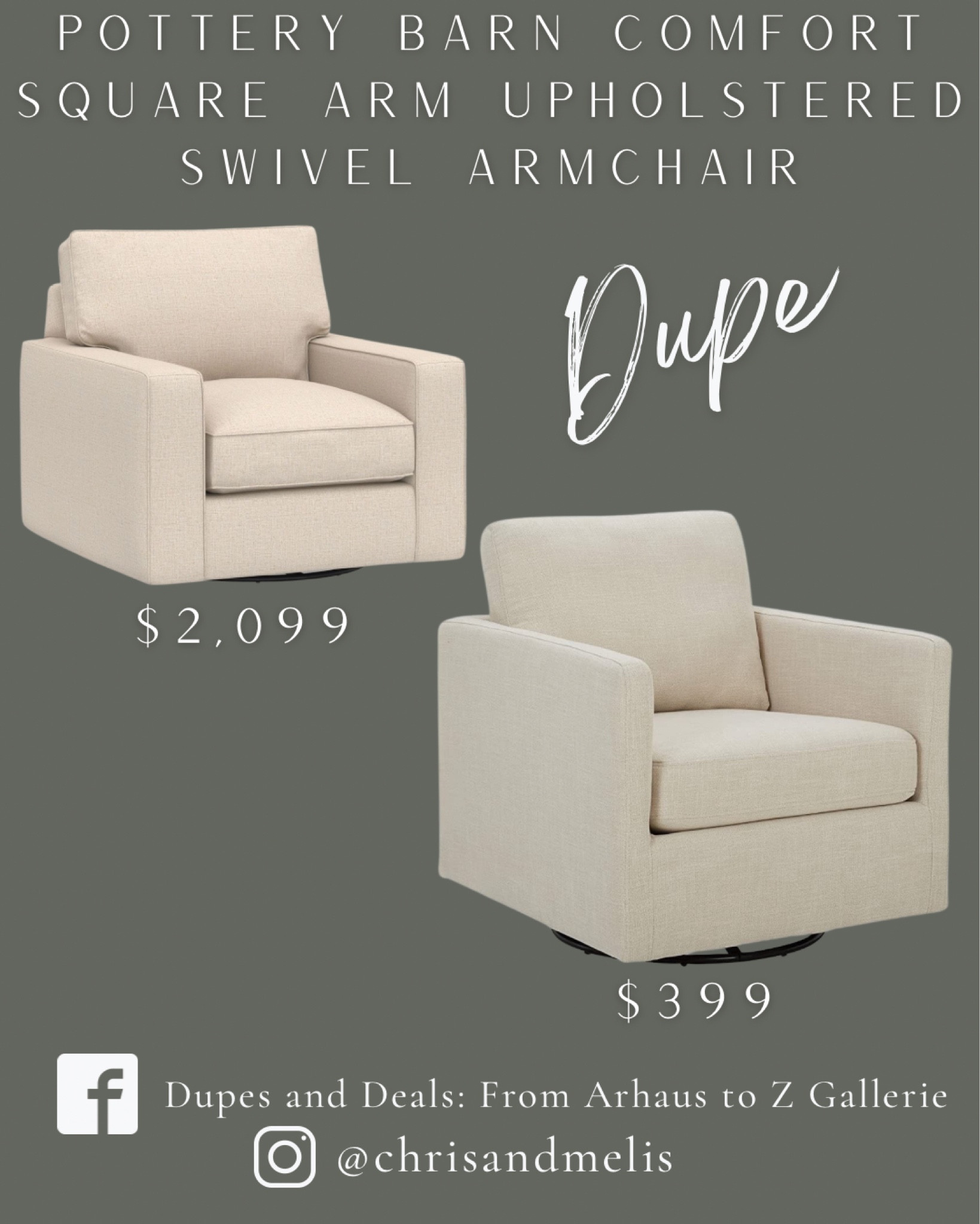 Pottery Barn Comfort Square Arm Upholstered Swivel Armchair dupe!

Swivel chair, armchair, swivel armchair, living room furniture, accent chair. 

#LTKhome