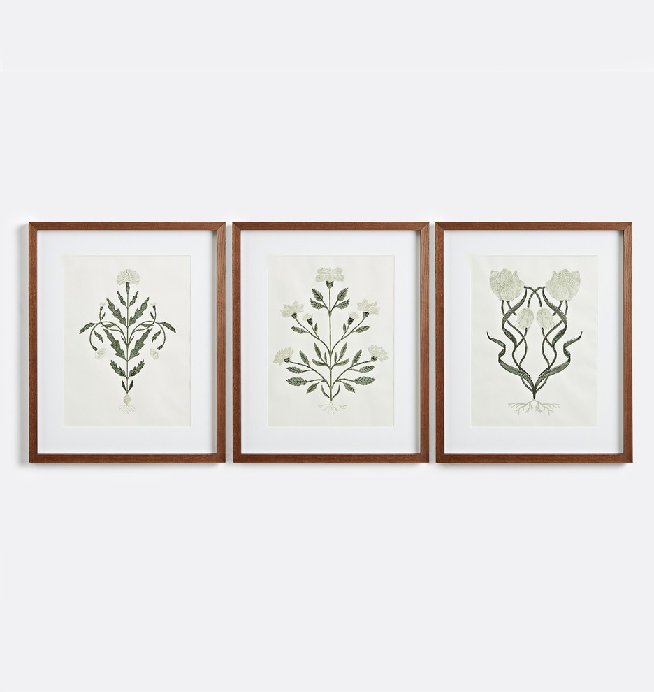 Framed Floral Block Print Wall Art | Rejuvenation