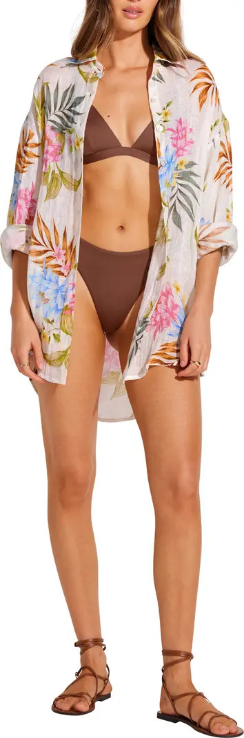 Playa Oversize Linen Cover-Up Shirt | Nordstrom