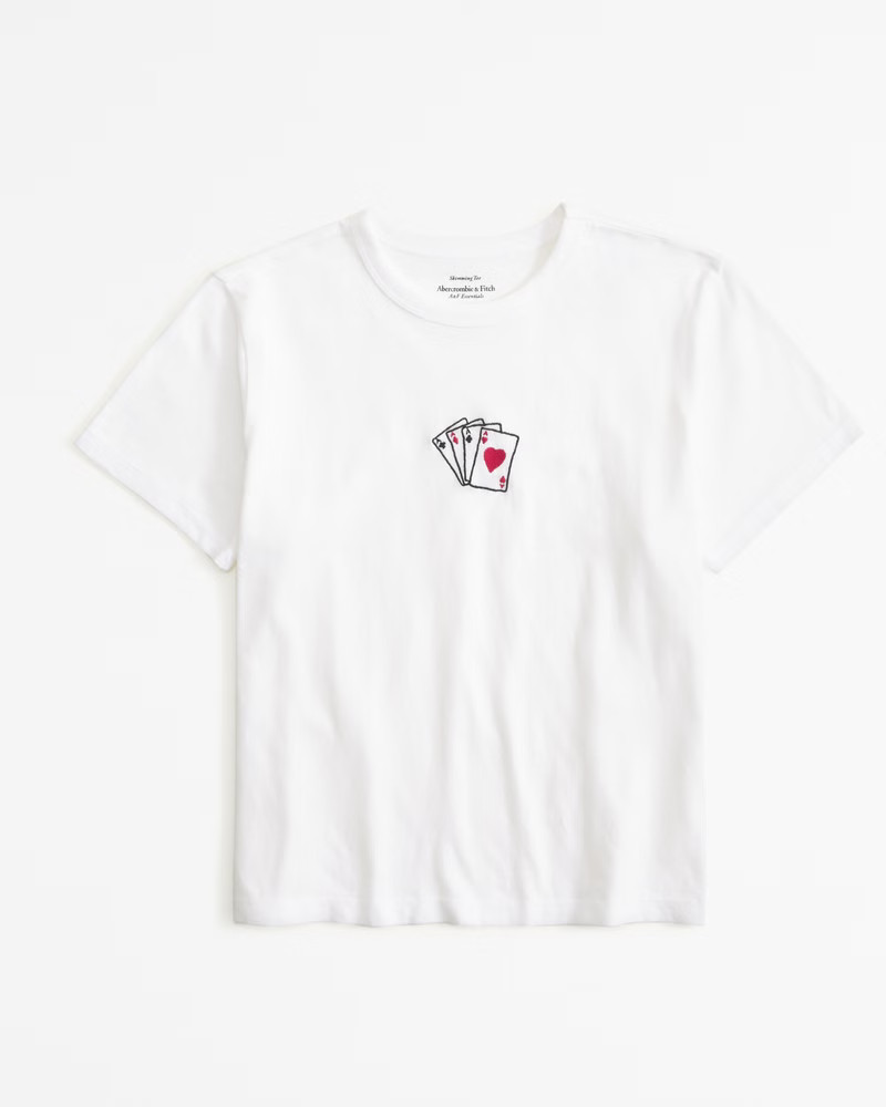 Short-Sleeve Cards Graphic Skimming Tee | Abercrombie & Fitch (US)