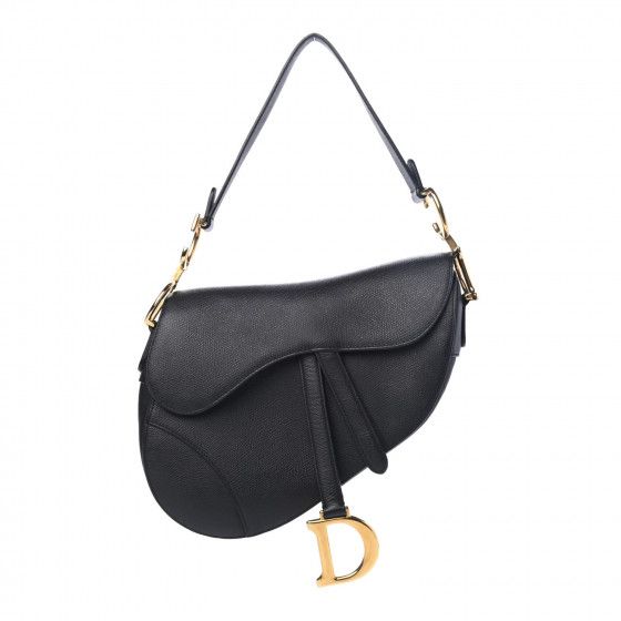 CHRISTIAN DIOR

Grained Calfskin Saddle Bag Black | Fashionphile