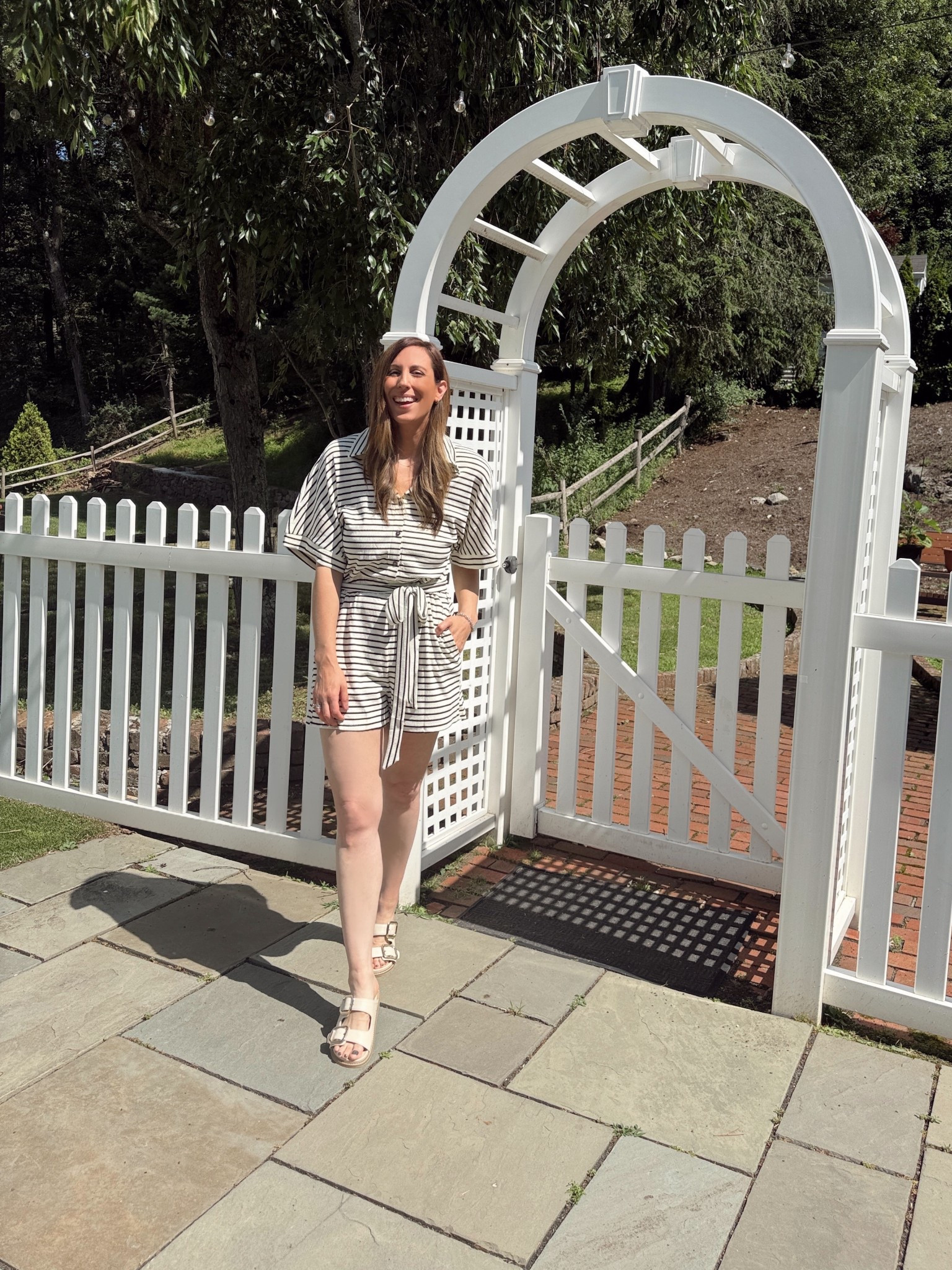 Loving this striped romper- runs tts I’m wearing a size M 

#LTKStyleTip #LTKSeasonal #LTKFindsUnder50