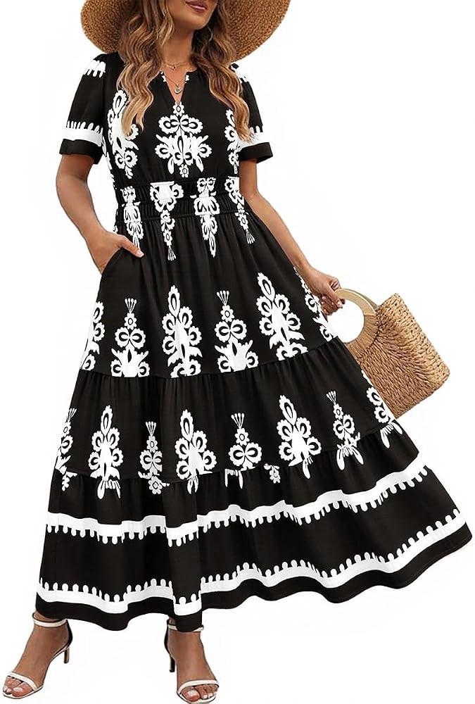 RITERA Plus Size Dresses for Curvy Women Floral Boho Maxi Dress Summer Sundress for Church or Wed... | Amazon (US)