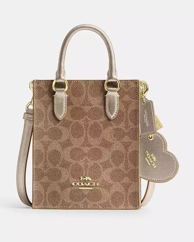 Boxed Mini Tote Bag And Mirror Bag Charm Set In Signature Canvas | Coach Outlet US