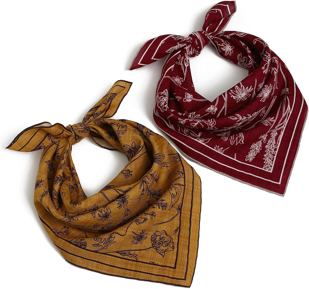 Soft Cotton Viscose Bandana 22''x22'' for Women and Men Multi-purpose Headband Hair Scarf Handker... | Amazon (US)