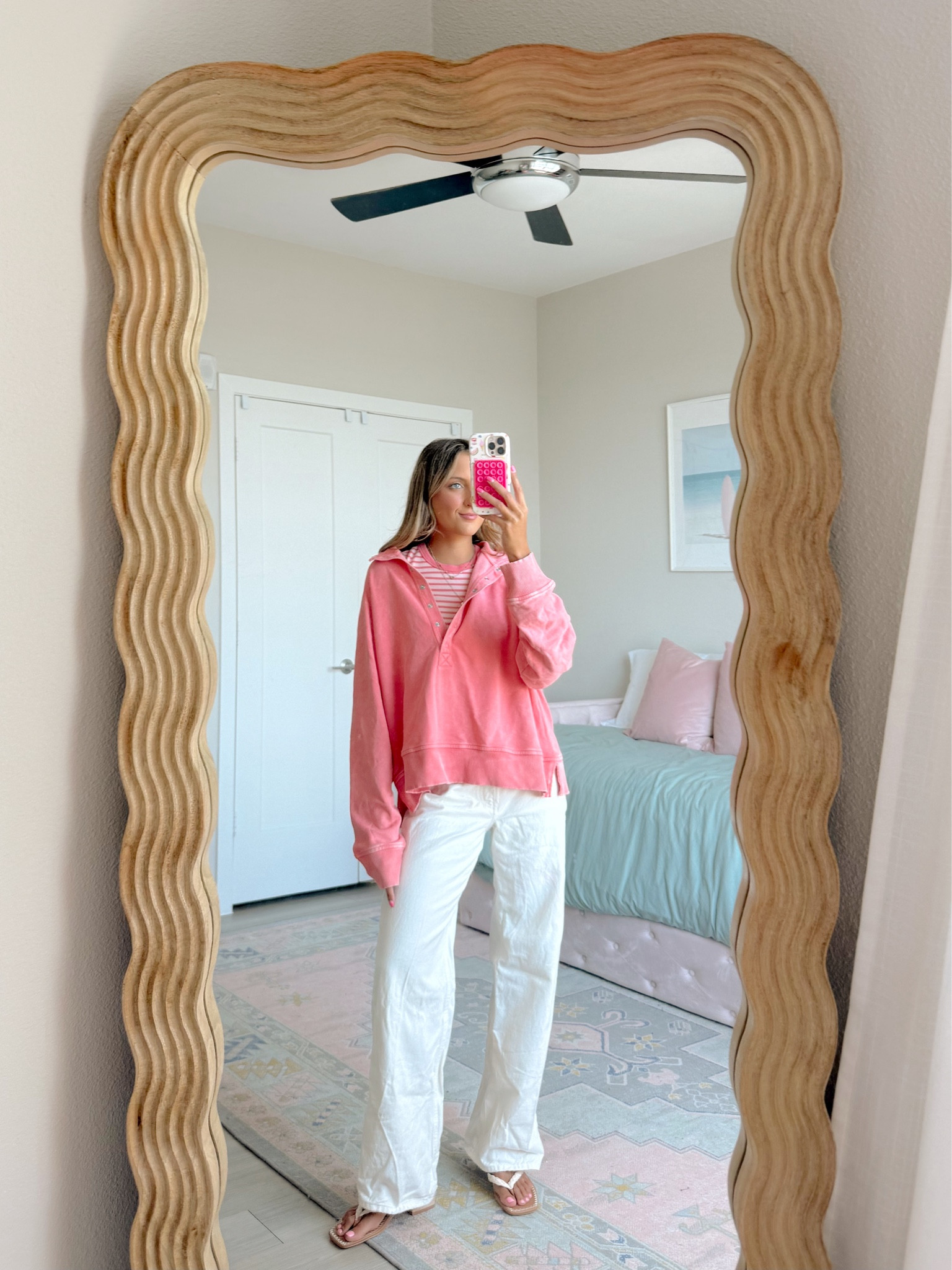 cute new spring outfit from American Eagle 🌸 wearing an XS and 00 regular 💕