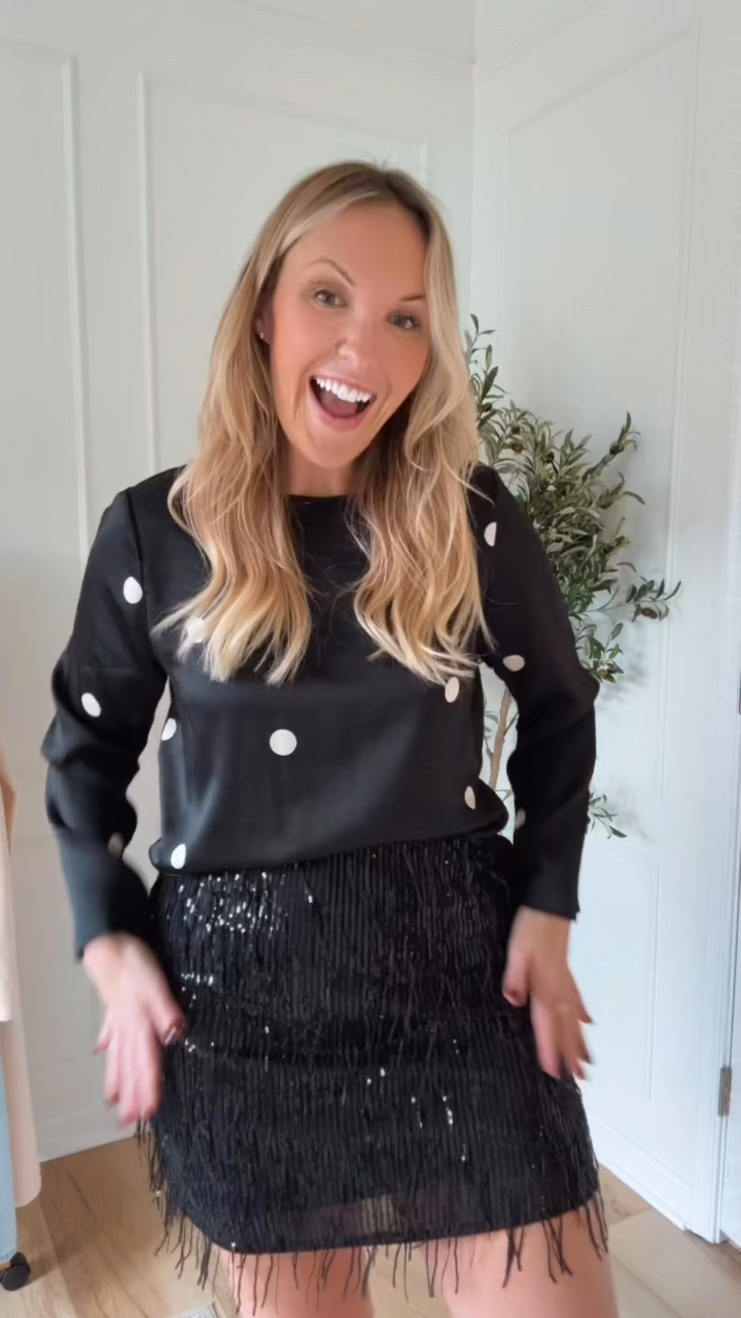 Holiday party outfit - this top also comes in red! Wearing a med top and large skirt 

#LTKFindsUnder50 #LTKSeasonal #LTKHoliday