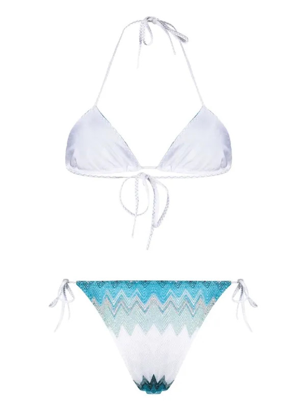 bikini triangle à motif zigzag | Farfetch Global