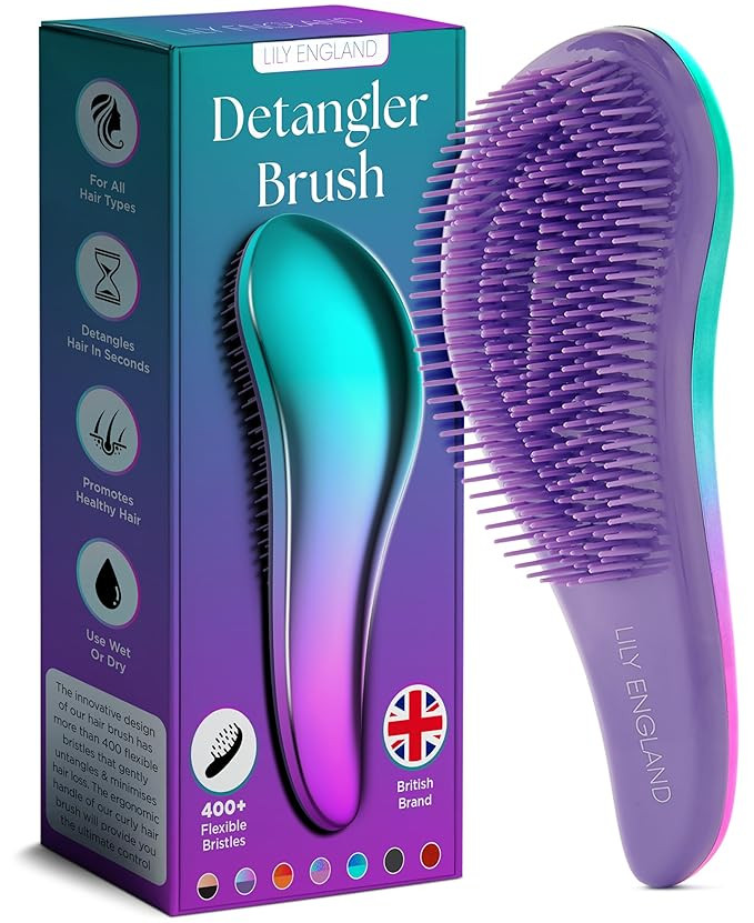 Lily England Detangler Brush for Curly Hair, Thick, Straight & Natural Hair - Gentle Detangling H... | Amazon (US)