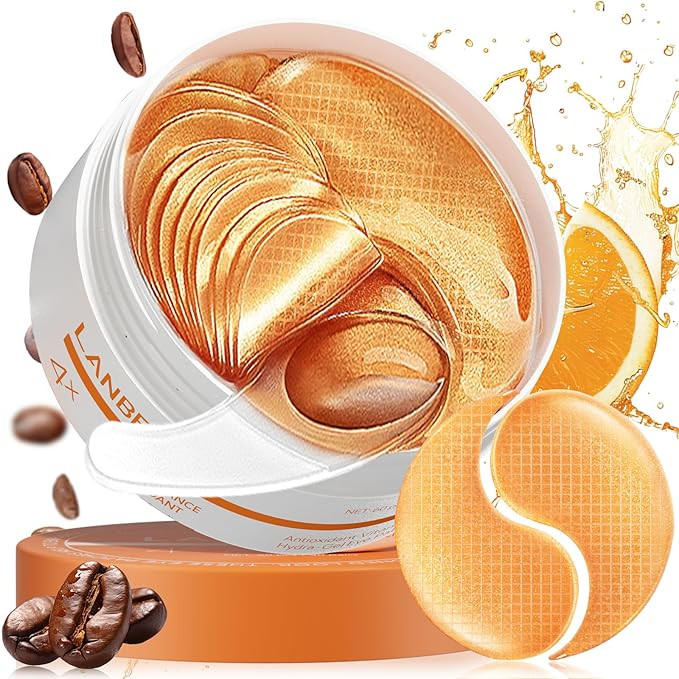 LANBENA Vitamin C Under Eye Patches for Dark Circles and Puffy Eyes, Cooling Eye Masks for Eye Ba... | Amazon (US)