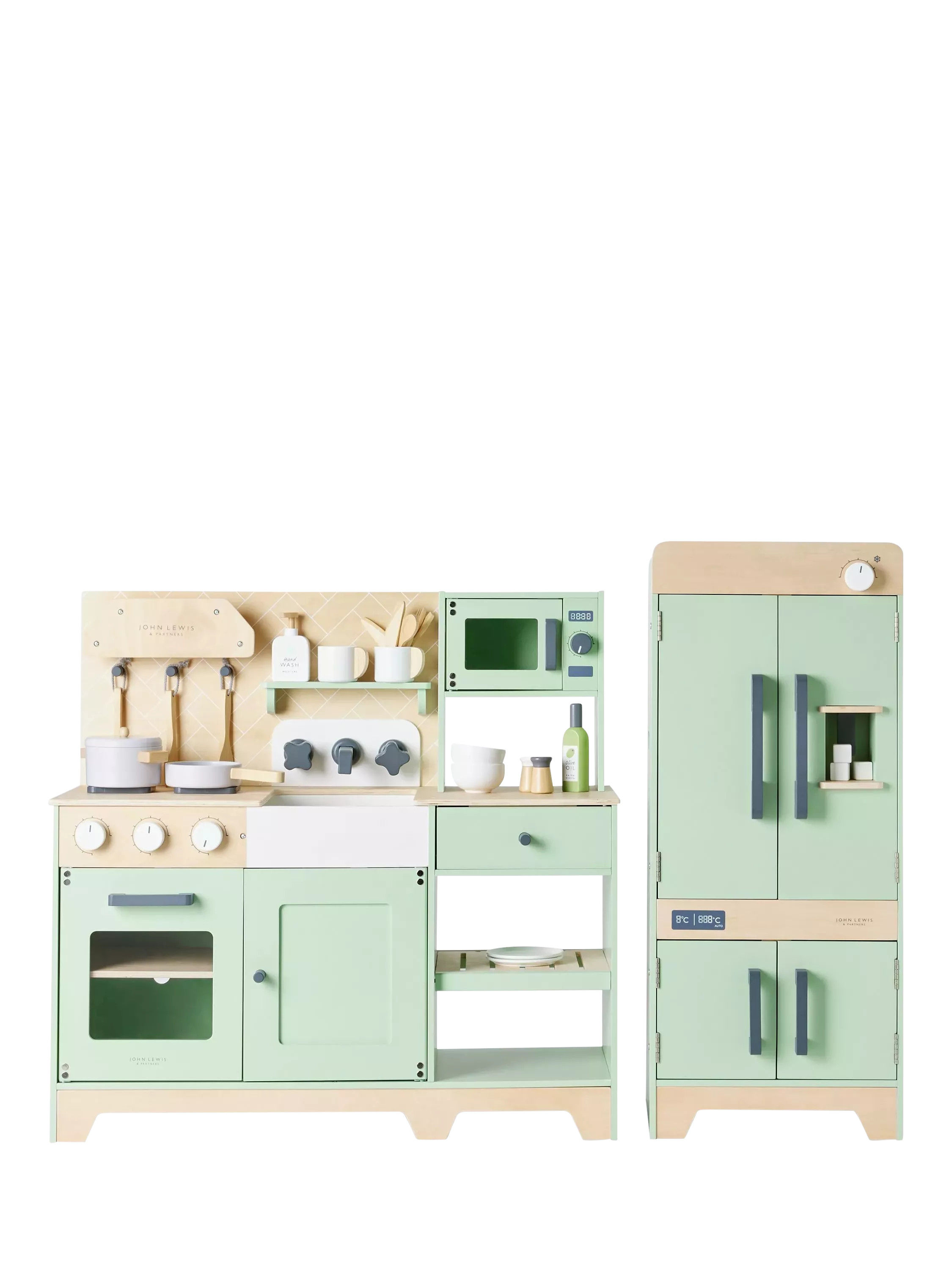 John Lewis Wood Deluxe Toy Kitchen with Fridge Freezer Play Set | John Lewis (UK)