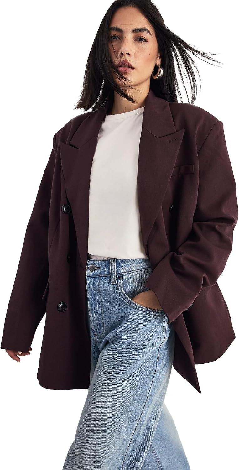 Nasty Gal Tailored Double Breasted Oversized Blazer | Amazon (US)