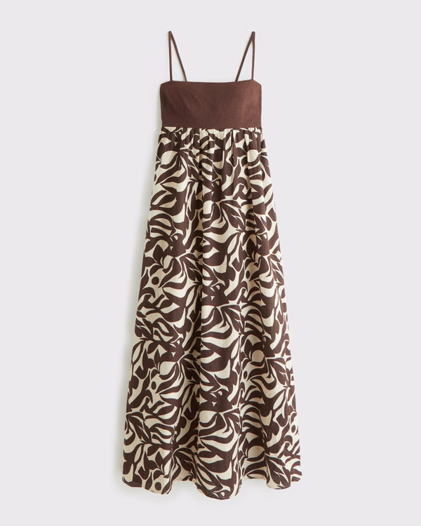 Women's Tie-Back Babydoll Maxi Dress | Women's Clearance | Abercrombie.com | Abercrombie & Fitch (US)