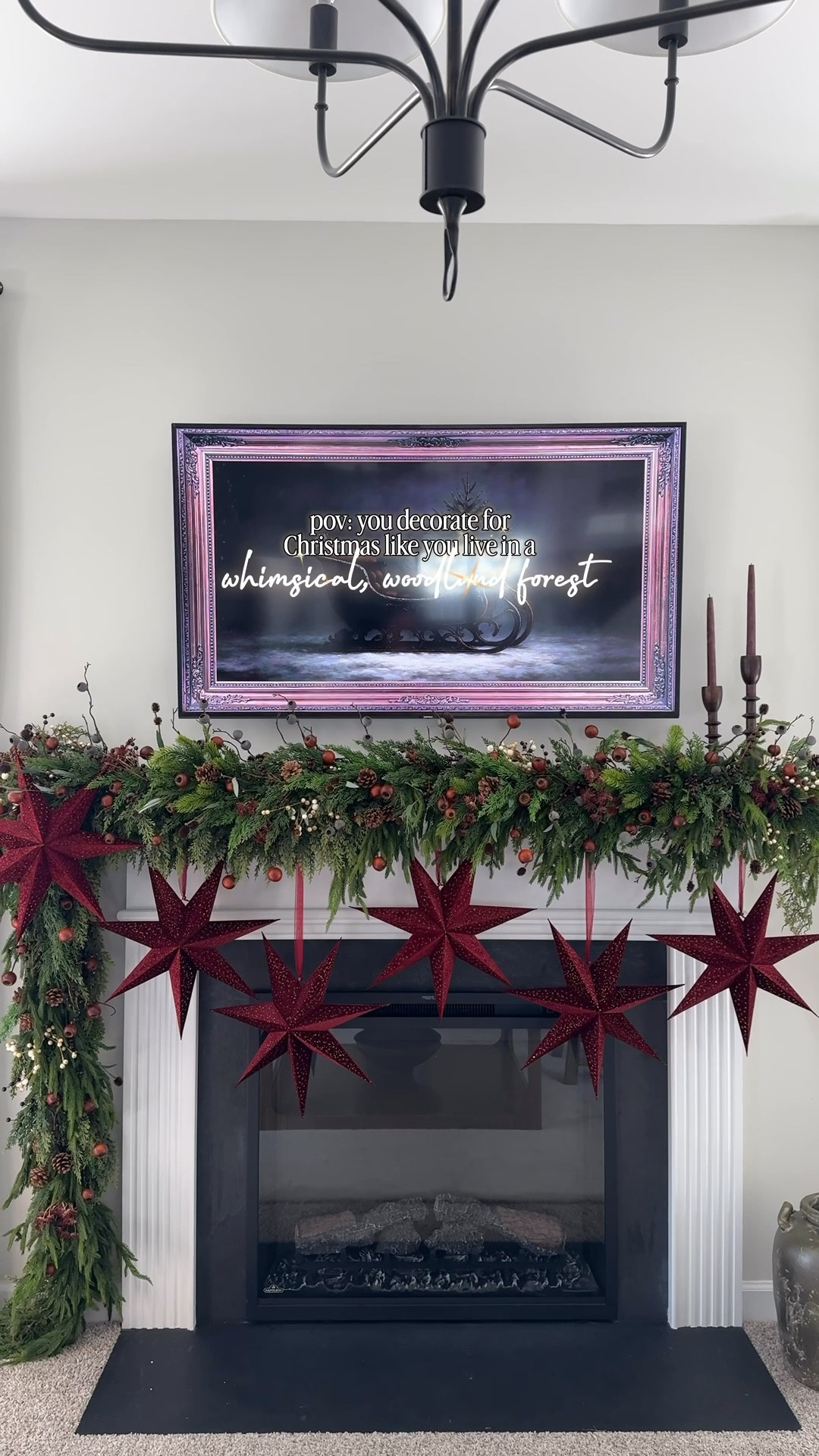 Christmas mantle - most picks and stems used to fill are from hobby lobby. Find my garlands used here though + the most gorgeous paper stars that are reusable year after year  

#LTKHome #LTKHoliday #LTKSeasonal