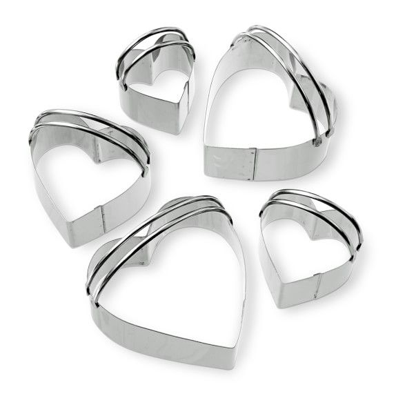 Stainless-Steel Heart Biscuit 5-Piece Cookie Cutter Set | Williams-Sonoma