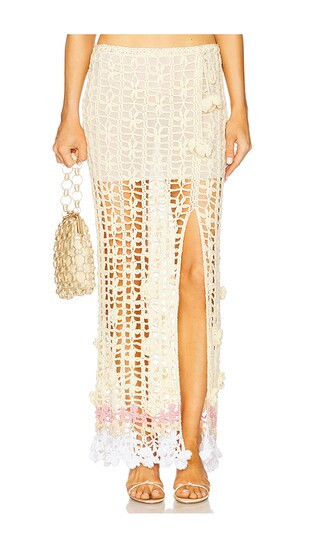 ANDREEVA Handmade Crochet Skirt in Cream. - size XS | Revolve Clothing (Global)