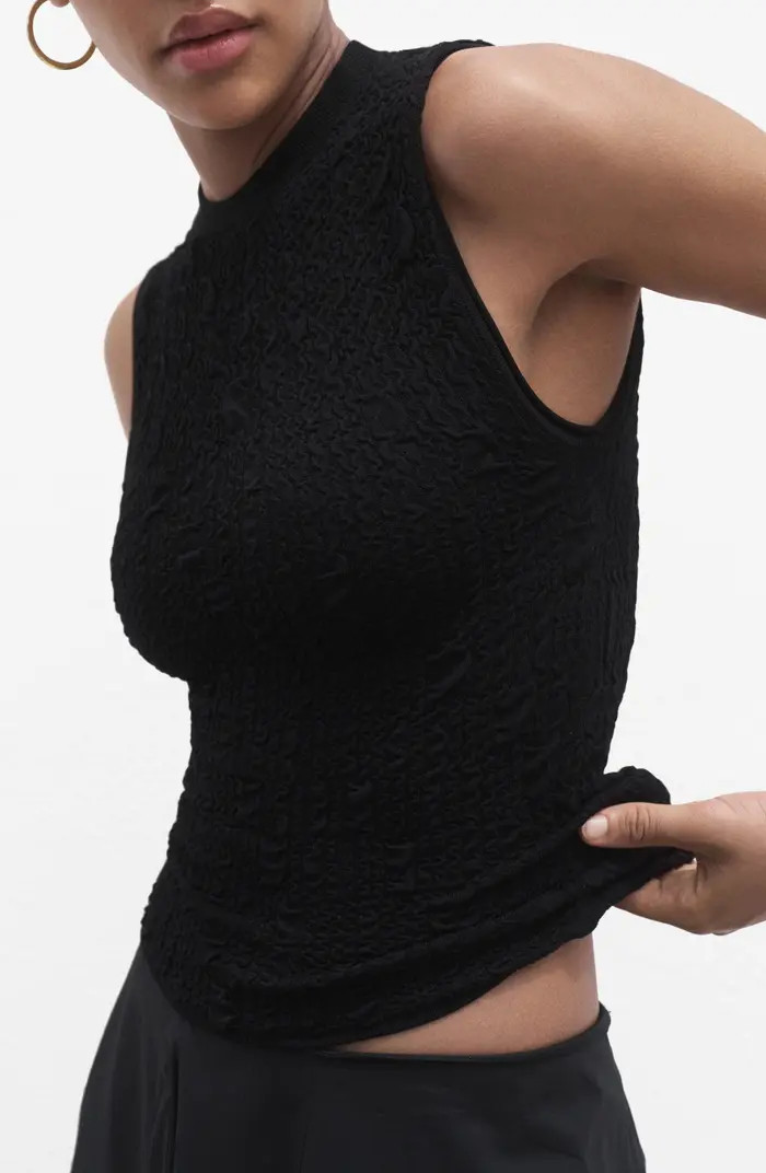 Sleeveless Textured Crepe Sweater | Nordstrom