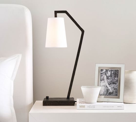 Carson Forged-Iron USB Table Lamp | Pottery Barn (US)