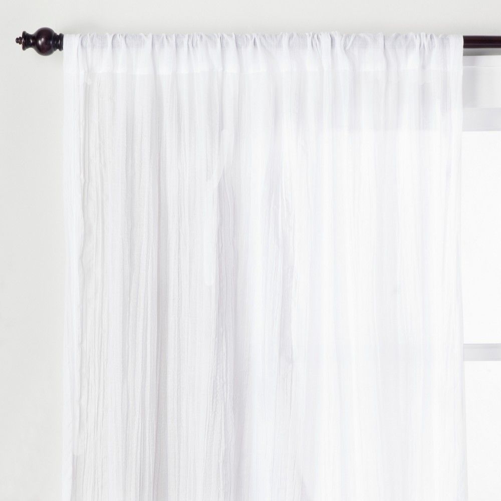 84""x42"" Crushed Sheer Curtain Panel White - Opalhouse | Target