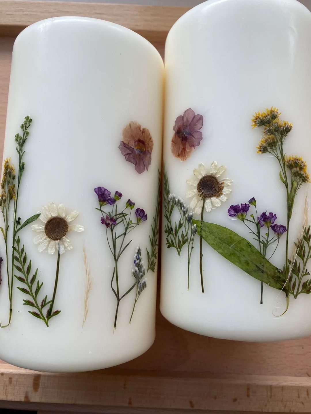 Western Wildflower: Pressed wildflower pillar candle, 3 x 6 pillar candle, real flower candles, b... | Etsy (US)