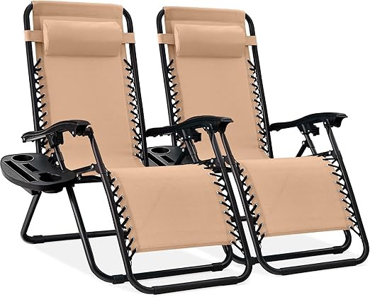 Best Choice Products Set of 2 Adjustable Steel Mesh Zero Gravity Lounge Chair Recliners w/Pillows... | Amazon (US)