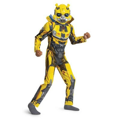 Transformers T7 Bumblebee Kids' Muscle Chest Halloween Costume Jumpsuit with Mask 7-8 | Target