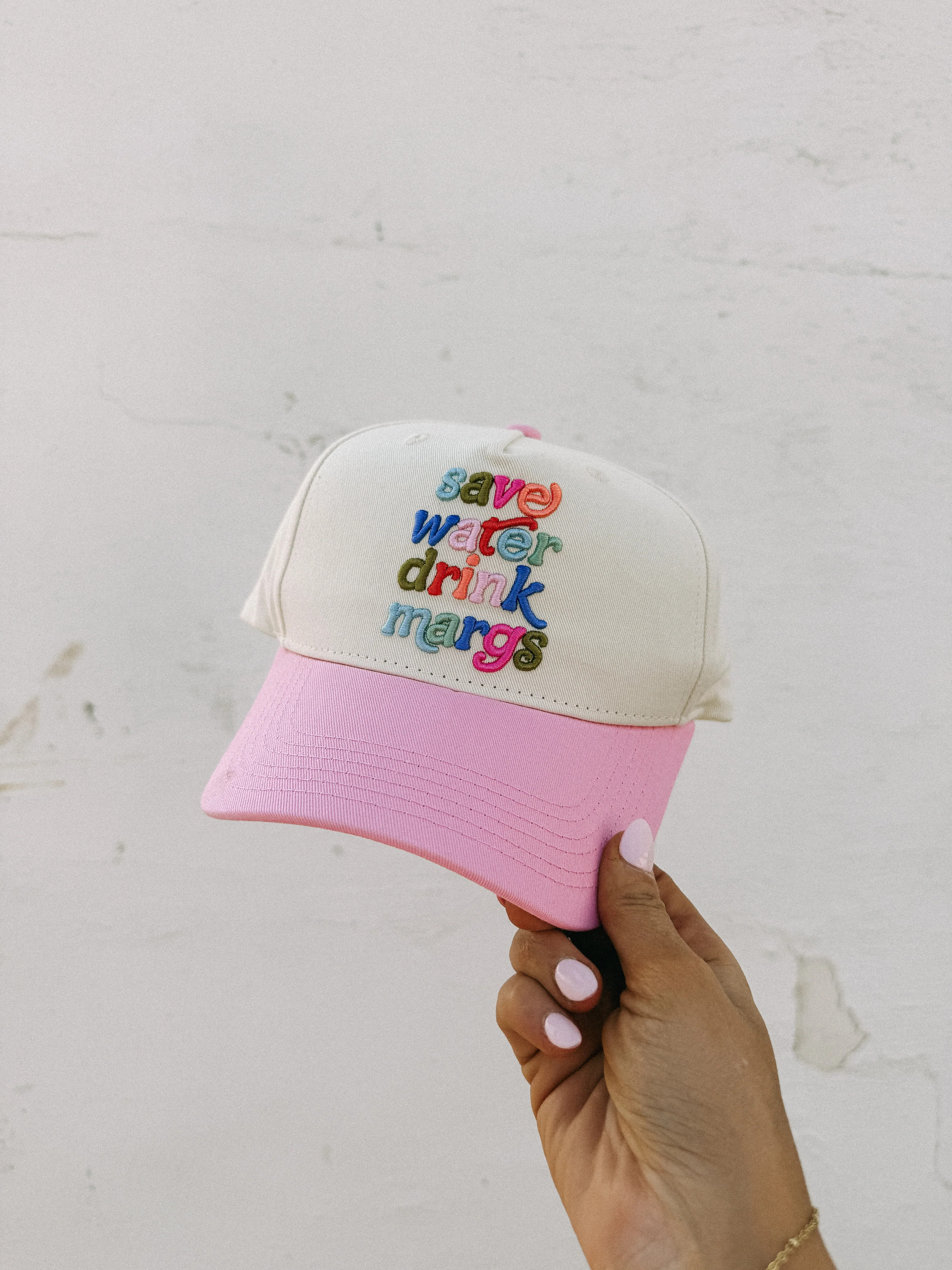 ETTA OG | save water drink margs trucker hat - pink/cream | Etta & East