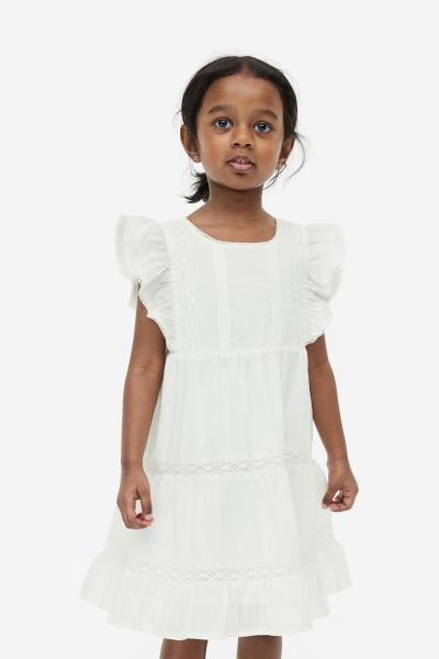 Flounced Lace-detail Dress | H&M (US + CA)