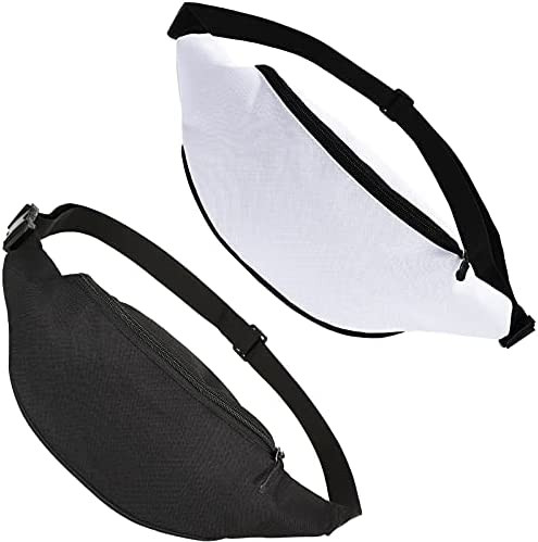 Frienda 2 Pieces Zip Running Fanny Pack 80s Canvas Waist Bag Sport Waist Bag Pouch Zipper Bum Bag... | Amazon (US)
