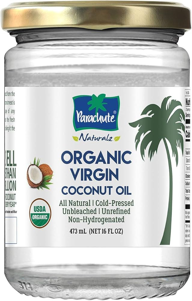 Parachute Naturalz Virgin Coconut Oil | 100% Organic Cooking Oil, Hair Oil and Body Oil | Cold Pr... | Amazon (US)