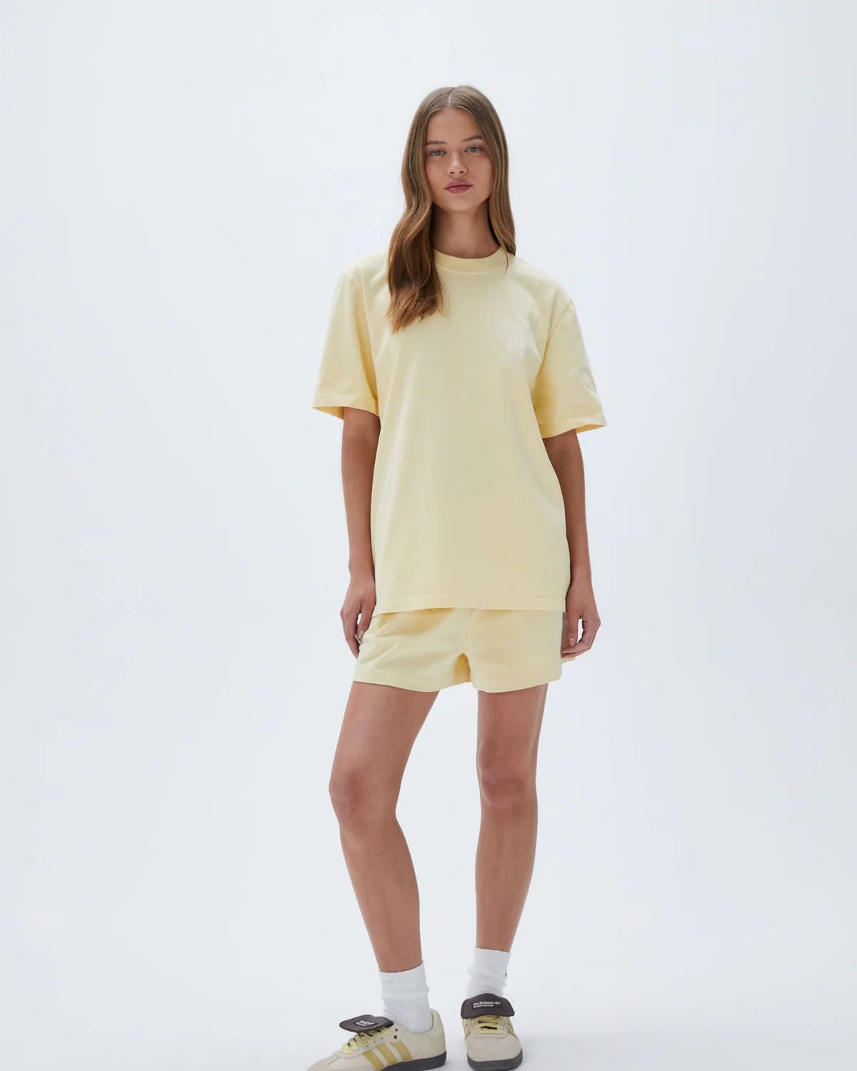 Vacation Short Sleeve Oversized T-Shirt - Butter Yellow | Adanola UK