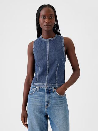 Cropped Denim Shell Tank Top | Gap (US)