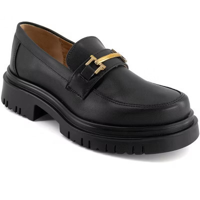 Andrea Women's Penny Loafers with Golden Ornament 58645 Black 5 | Target