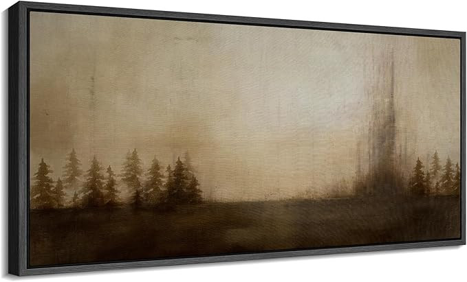 SIGNFORD Extra Large Framed Canvas Faded Forest Scene in Brown Tones Illustrations Modern Art Cal... | Amazon (US)