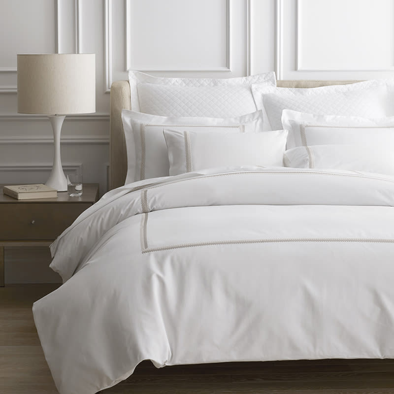 Hewett Luxe Smooth Egyptian Cotton Sateen Duvet Cover - Taupe, Full | The Company Store