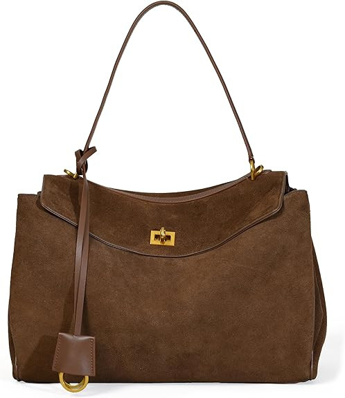 Genuine Leather Suede Tote Bag for Women 2024, Suede Large Capacity Shoulder Hobo Purse Handbag | Amazon (US)