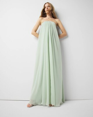 Strapless Chiffon Drape Gown | White House Black Market