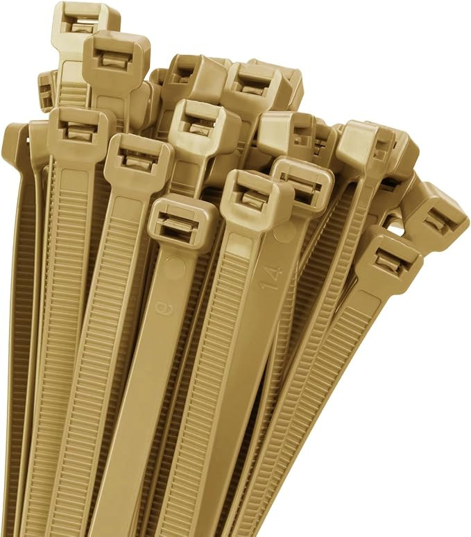 18 inch Gold Zip Ties Heavy Duty 100 PACK, 200 LBS Ultra Exclusive Strong Plastic Wire Ties, Larg... | Amazon (US)